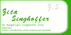 zita singhoffer business card